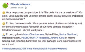 Facebook Fête de la Nature